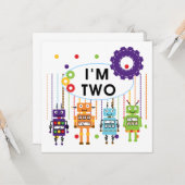 Robot 2e verjaardag tshirts en geschenken kaart (Voorkant / Achterkant in situ)