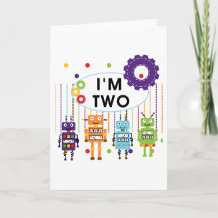 Robot 2e verjaardag tshirts en geschenken kaart