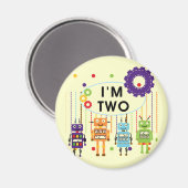 Robot 2e verjaardag tshirts en geschenken magneet (Voorkant / Achterkant)