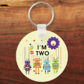 Robot 2e verjaardag tshirts en geschenken sleutelhanger (Voorkant)