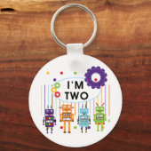 Robot 2e verjaardag tshirts en geschenken sleutelhanger (Voorkant)