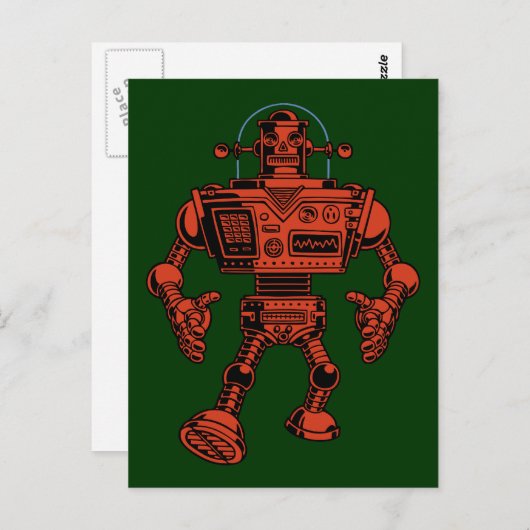 Robot 313-rood briefkaart (Voorkant / Achterkant)
