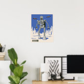  Robot 3 blauw Poster (Thuiskantoor)