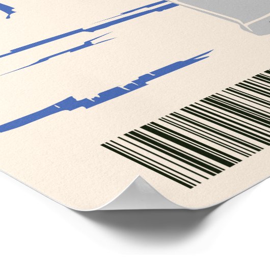  Robot 3 blauw Poster (Hoek)