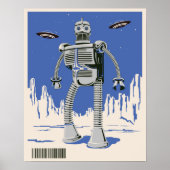  Robot 3 blauw Poster (Voorkant)