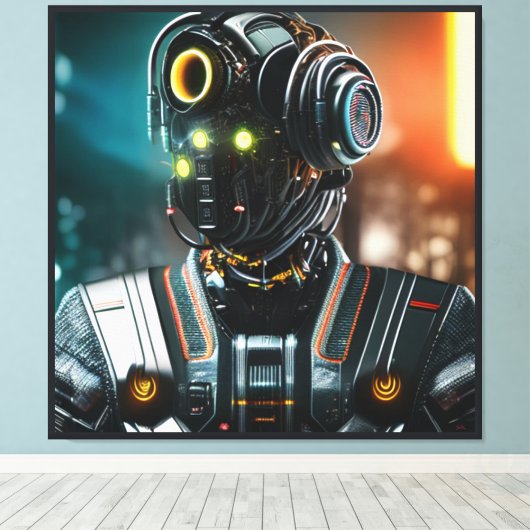Robot 3 canvas print (Insitu (Houten vloer))