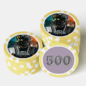 Robot 3 gele 500 gestreepte pokerchip (Opstapeling)