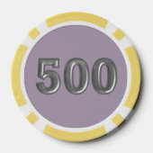 Robot 3 gele 500 gestreepte pokerchip (Achterkant)