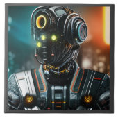 Robot 3 grote keramische tegel tegeltje (Voorkant)