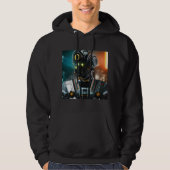 Robot 3 mannen zwart hooded sweatshirt (Voorkant)