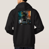 Robot 3 mannen zwart sweatshirt met capuchon (Achterkant)