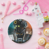 Robot 3 papieren borden bordje (Feest)