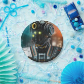 Robot 3 papieren borden papieren bordje (Feest)