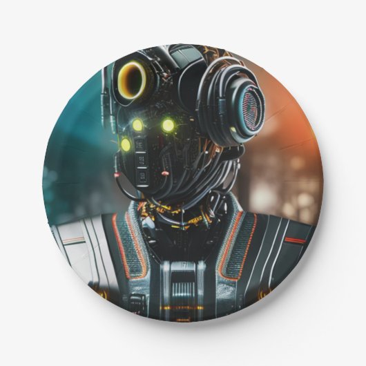 Robot 3 papieren borden papieren bordje (Voorkant)