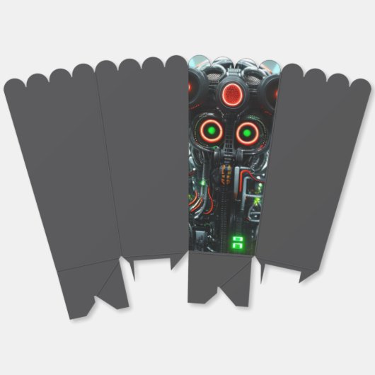 Robot 3 popcornboxen bedankdoosjes (Ongevouwen)