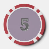Robot 3 rood 5 gestreepte pokerchip (Achterkant)