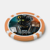 Robot 3 sinaasappel 5000 gestreepte pokerchip (Enkel)