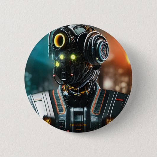 Robot 3-toets ronde button 5,7 cm (Voorkant)