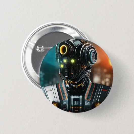 Robot 3-toets ronde button 5,7 cm (Voorkant /achterkant)