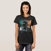 Robot 3 vrouwen zwart T-shirt (Voorkant volledig)