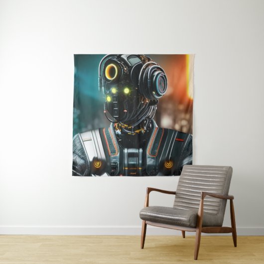 Robot 3 wandtapijt wandkleed (In situ)