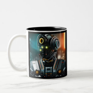 Robot 3 zwarte mok met twee tinten