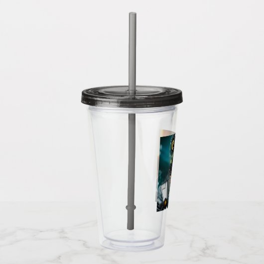 Robot 3 zwarte rook acryl tumbler acryl drinkbeker (Rechts)