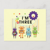 Robot 3rd Birthday T shirten en cadeaus Briefkaart (Voorkant)
