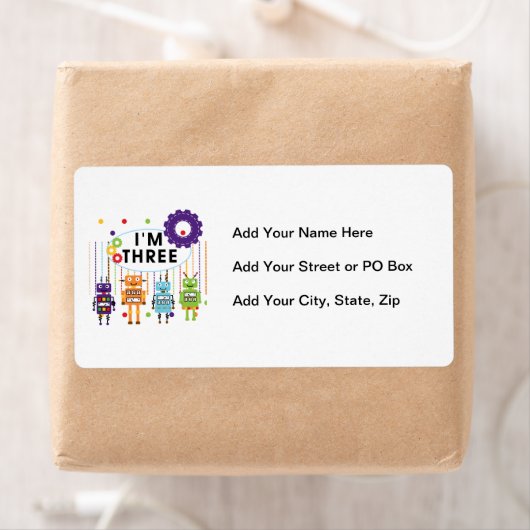 Robot 3rd Birthday T shirten en cadeaus Etiket (Insitu)