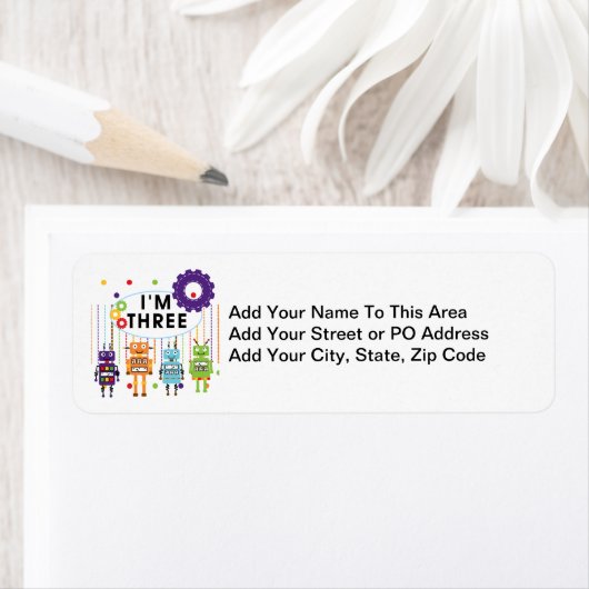 Robot 3rd Birthday T shirten en cadeaus Etiket (Insitu)