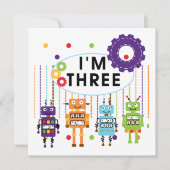 Robot 3rd Birthday T shirten en cadeaus Kaart (Voorkant)