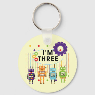 Robot 3rd Birthday T shirten en cadeaus Sleutelhanger