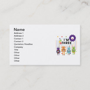 Robot 3rd Birthday T shirten en cadeaus Visitekaartje