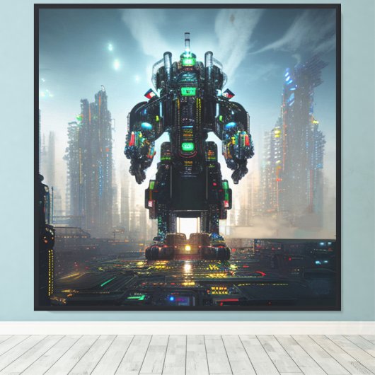 Robot 4 canvas print (Insitu (Houten vloer))