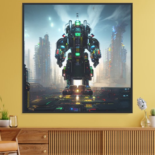 Robot 4 canvas print (Insitu (Woonkamer))