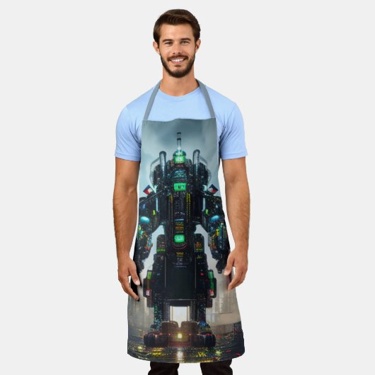 Robot 4 chef-schort schort (Gedragen)