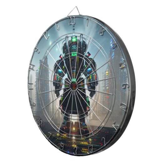 Robot 4 dartboard dartbord (Voorkant Rechts)