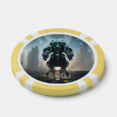 Robot 4 gele 500 gestreepte pokerchip (Enkel)