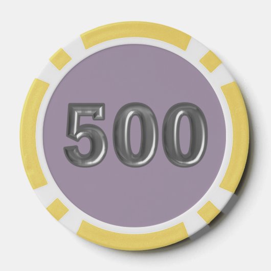 Robot 4 gele 500 gestreepte pokerchip (Achterkant)