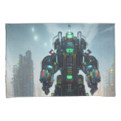 Robot 4 grijs standaard kussenslopen paar (Voorkant-Rechts)