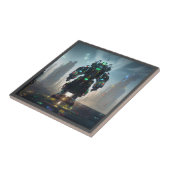 Robot 4 kleine keramische tegel tegeltje (Zijkant)