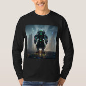 Robot 4 mannen zwart T-shirt met lange mouwen (Voorkant)