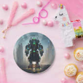 Robot 4 papieren borden bordje (Feest)