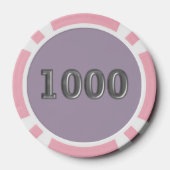 Robot 4 roze 1000 gestreepte pokerchip (Achterkant)