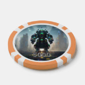 Robot 4 sinaasappel 5000 gestreepte pokerchip (Enkel)
