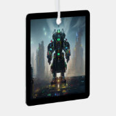 Robot 4 vierkante metalen ornament (Voorkant Rechts)