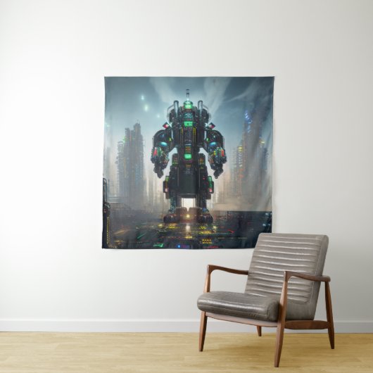 Robot 4 wandtapijt wandkleed (In situ)