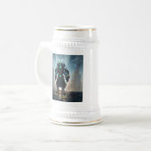 Robot 4 wit stein gouden sieraad bierpul (Voorkant links)