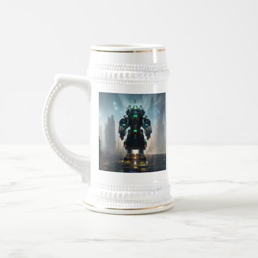 Robot 4 wit stein gouden sieraad bierpul (Links)