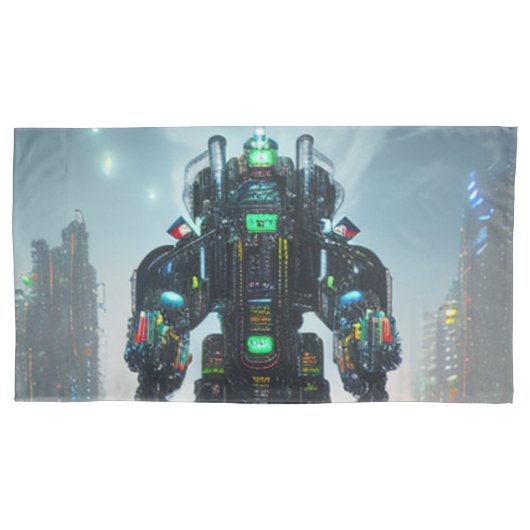 Robot 4 witte koning kussensloop (Voorkant)